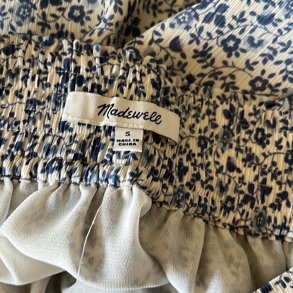 Madewell Blue Floral Midi Skirt Size Small - Picture 2 of 2